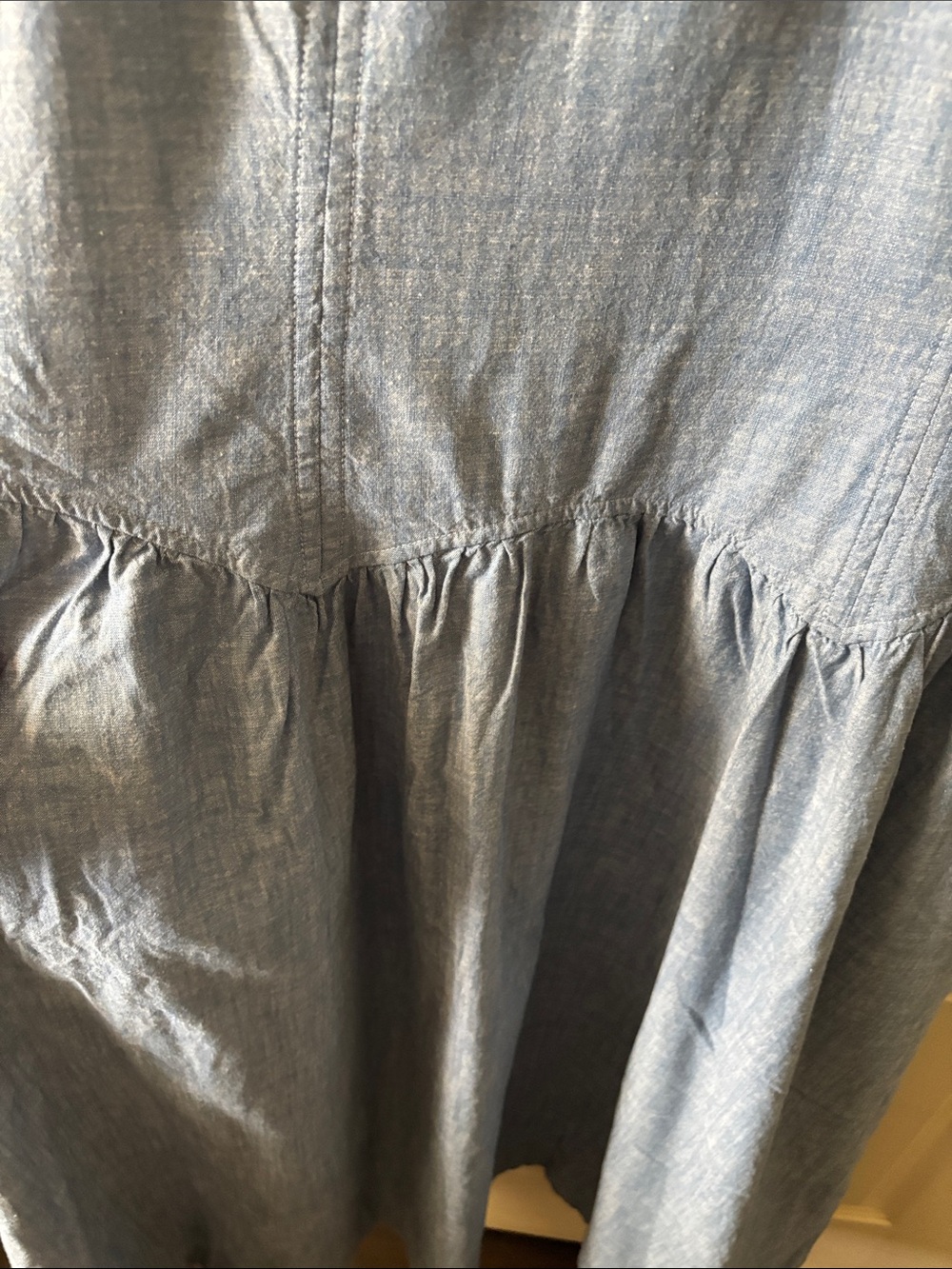 NWT Free Assembly Sleeveless Chambray Maxi Dropped Waist Dress in Light Blue - Picture 4 of 6